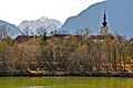 English: View of the village with the parish church and the Vertatscha Mountain in the background Deutsch: Blick auf die Ortschaft mit Pfarrkirche und der Vertatscha im Hintergrund