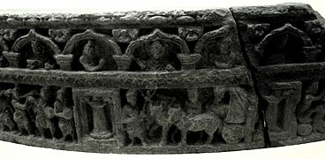 Indian Museum Sculpture - Mayadevi returns to Kapilavastu, Loriyan Tangai (9218149251).jpg