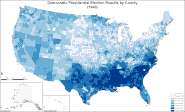 Democratic presidential election results by county