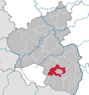 Li position de Subdistrict Kaiserslautern in Rheinland-Palatinia