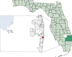 Location of Lantana in Palm Beach County