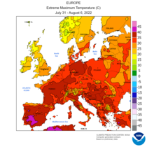 Maksimumtemperatuur 31. juuli – 6. august