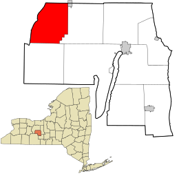 Location in Yates County and the state of New York.