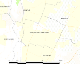 Mapa obce Saint-Seurin-de-Palenne