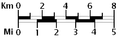 Image 46A graphical or bar scale. A map would also usually give its scale numerically ("1:50,000", for instance, means that one cm on the map represents 50,000cm of real space, which is 500 meters) (from Scale (map))