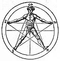 ’n Man in ’n pentagram, uit Heinrich Cornelius Agrippa se boek De occulta philosophia libri tres.