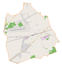 Mapa konturowa gminy Rędziny, w centrum znajduje się punkt z opisem „Rudniki koło Częstochowy”