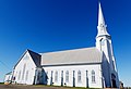 L'église de L'Étang-du-Nord, qui aurait été construite en bois de naufrage.