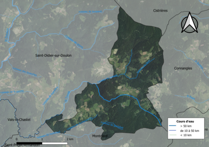 Vue aérienne du territoire communal.