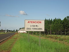 Cartel “Atencion a 500 mts. cruce ferrocarril”, Pcia Corrientes.JPG