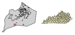 Location of Hollyvilla in Jefferson County, Kentucky