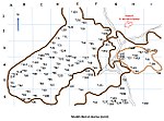 Planimetria schematica dell'area di Sheikh Abd el-Qurna (area nord) con l'indicazione delle Tombe dei Nobili presenti