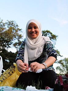 A Malaysian girl wearing a headscarf, 2010