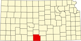 Locatie van Barber County in Kansas