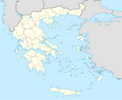 Mapa konturowa Grecji, w centrum znajduje się punkt z opisem „Paleo Faliro”