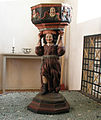 Baptismal font (dated 1660) in Sjögesta church, Linköping