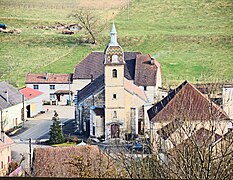 Panorama sur le centre du village de Soye.