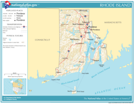 Kaart van The State of Rhode Island