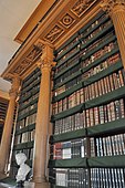 Kompozitni stebri polic s knjigami iz Bibliothèque Mazarine (Pariz)