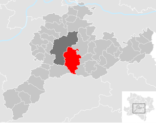 Lage der Gemeinde Pyhra im Bezirk St. Pölten-Land (anklickbare Karte)