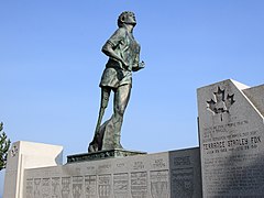 Patung Terry Fox di Thunder Bay, Ontario.