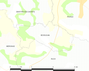 Poziția localității Bossugan