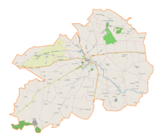 Mapa konturowa gminy Opatów, w centrum znajduje się punkt z opisem „Opatów”