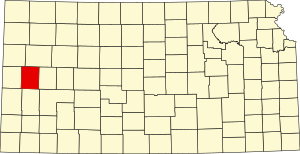 Map of Kansas highlighting Wichita County