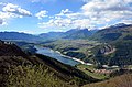 Mendelkamm, das Nonstal, Cles und die schneebedeckten Dolomiti di Brenta