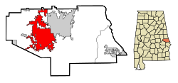 Location in Lee County in the state of Alabama