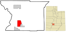 Location in Piute County and the state of Utah.