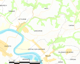 Mapa obce Langoiran