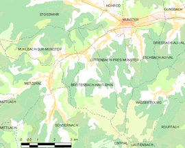 Mapa obce Breitenbach-Haut-Rhin