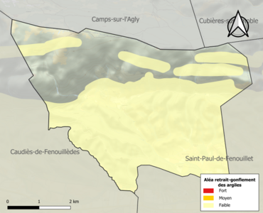 Carte des zones d'aléa retrait-gonflement des argiles.