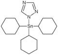 Azocycloétain, un solide cristallin incolore, utilisé comme acaricide à longue durée, et pour le contrôle des tétranyques sur les plantes.