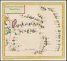 Carte en couleur figurant de nombreuses îles de la région de Micronésie.