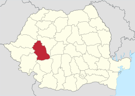 Locatie van district Hunedoara in Roemenië