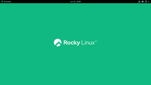 GNOME Shell desktop on Rocky Linux 8.4 "Green Obsidian"