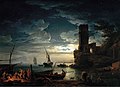 Vista nocturna de puerto con pescadores, 1753. Museo Thyssen-Bornemisza, Madrid.