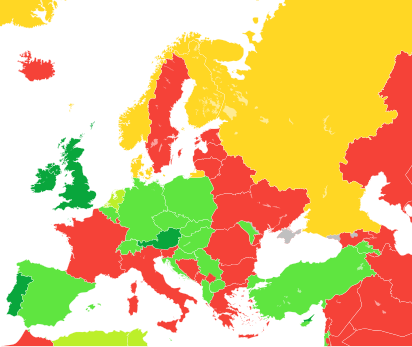 Liberté de panorama dans les pays d'Europe   Oui, y compris les intérieurs publics   Oui   Oui pour les bâtiments et certains intérieurs publics   Oui pour les bâtiments seulement   Non   Inconnu