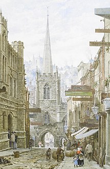 Bristol, Broad street, gant Louise J. Rayner (1832-1924)