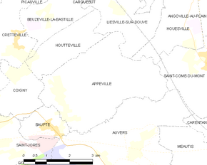 Poziția localității Appeville