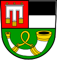 corno rivoltato, imboccato, guarnito e legato d'oro (Altheim (Alb), Germania)