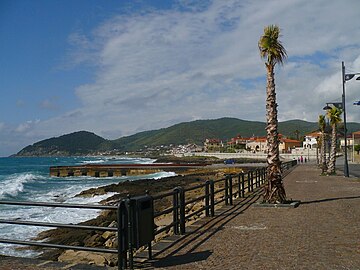 waves of Mediterranean Sea in Santa Maria di Castellabate