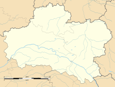 Mapa konturowa Loiret, po lewej znajduje się punkt z opisem „Meung-sur-Loire”