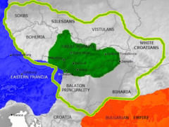 Map of Moravia under Rastislav