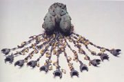 Double egg pendant, leaded bronze, 9th-10th century, unearthed in Igbo-Ukwu, Anambra