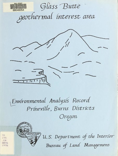 File:Environmental analysis record for Glass Butte geothermal interest area, central Oregon (IA environmentalana04davi).pdf