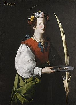 Sint-Lucia, afgebeeld door Domenico Beccafumi (1521)