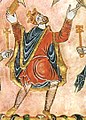 Image 14Edgar I of England in short tunic, hose, and cloak, 966 (from History of clothing and textiles)